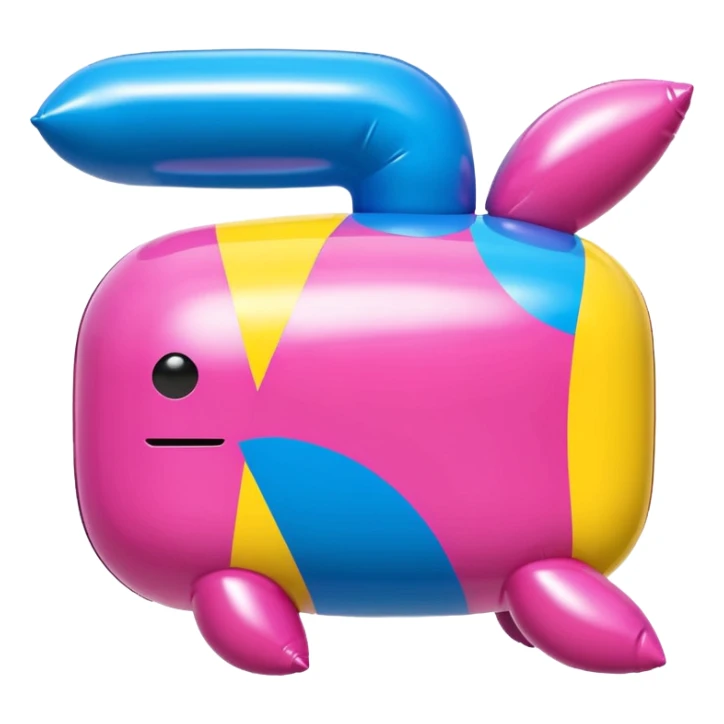   jeff koons style inflatable abstract SPAM sculpture landscape  sticker