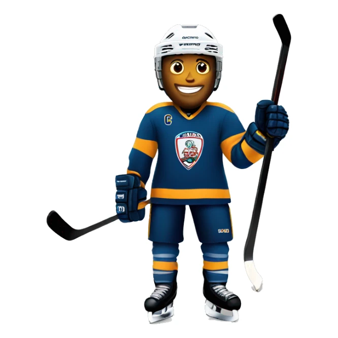 Hockey player with a padlock around their body sticker