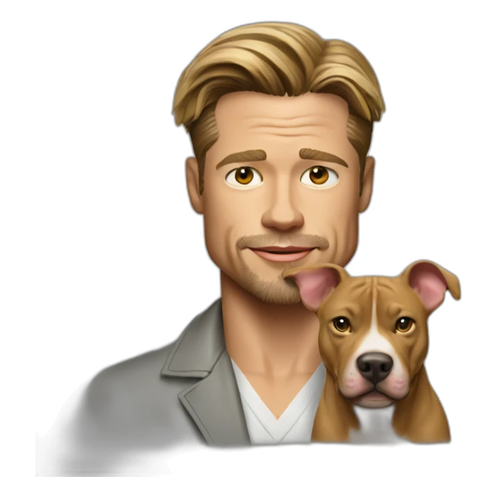 Brad pitt avec un pitt bull sticker