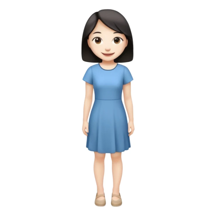 A full body short asian woman sticker