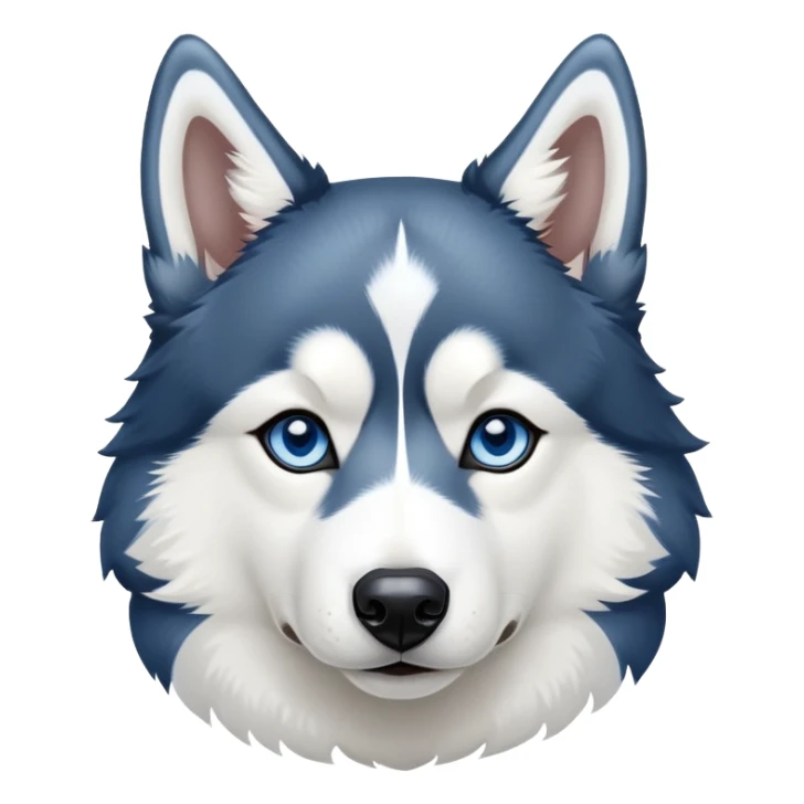 Black and White Husky with one blue eye sticker