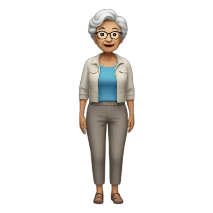 full grandmother in trousers sticker