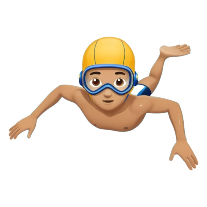 determined pool diver dives into a pool of confidence blue water underneath  sticker