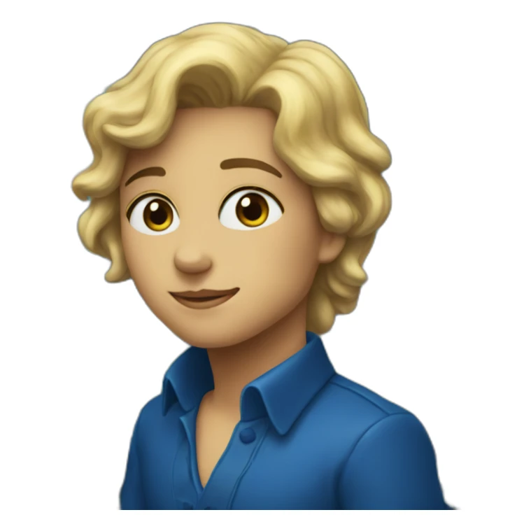 A blue heart with the painting "starry night" sticker