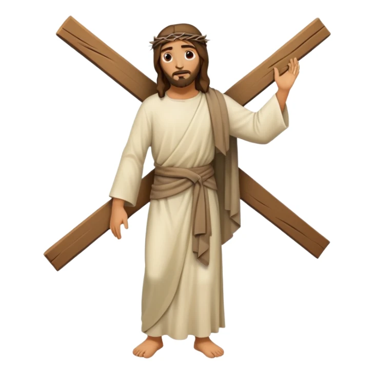 Jesus carrying the cross, fullbody, minimal details sticker