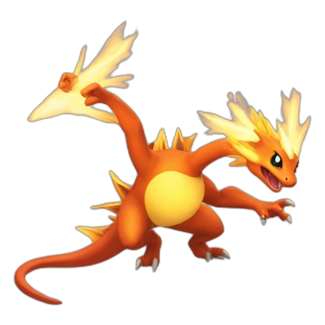 dracaufeu de pokemon jouant avec du feux sticker