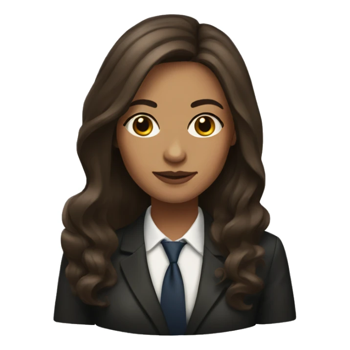 Woman lawyer with long brown hair and olive skin sticker