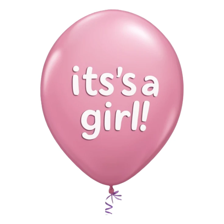 A light pink balloon with a text "it's a girl" on it sticker