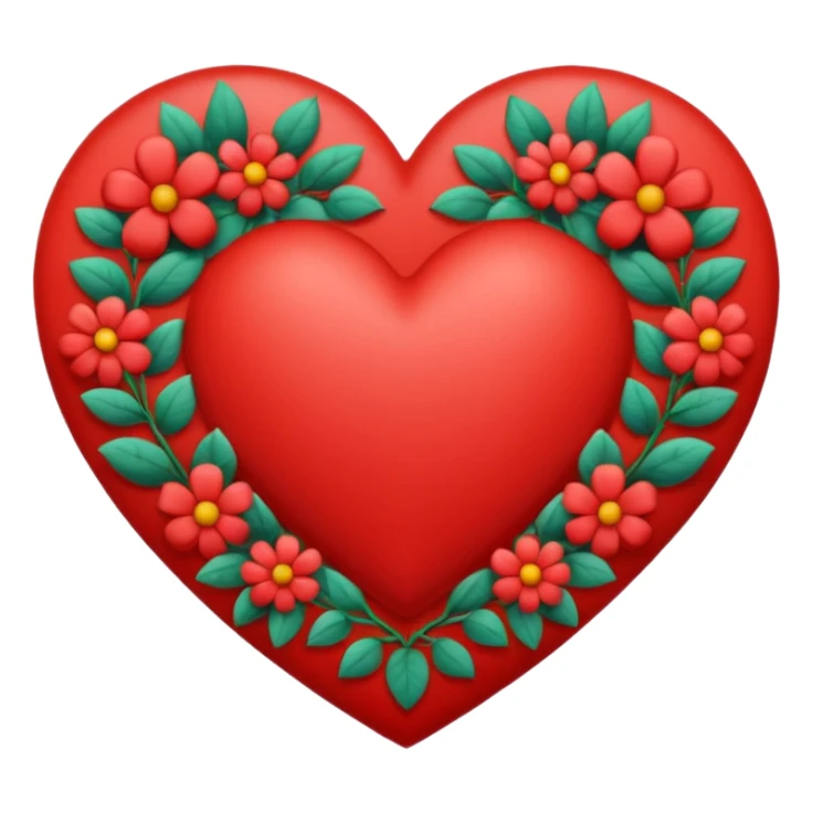 heart with a floral border sticker