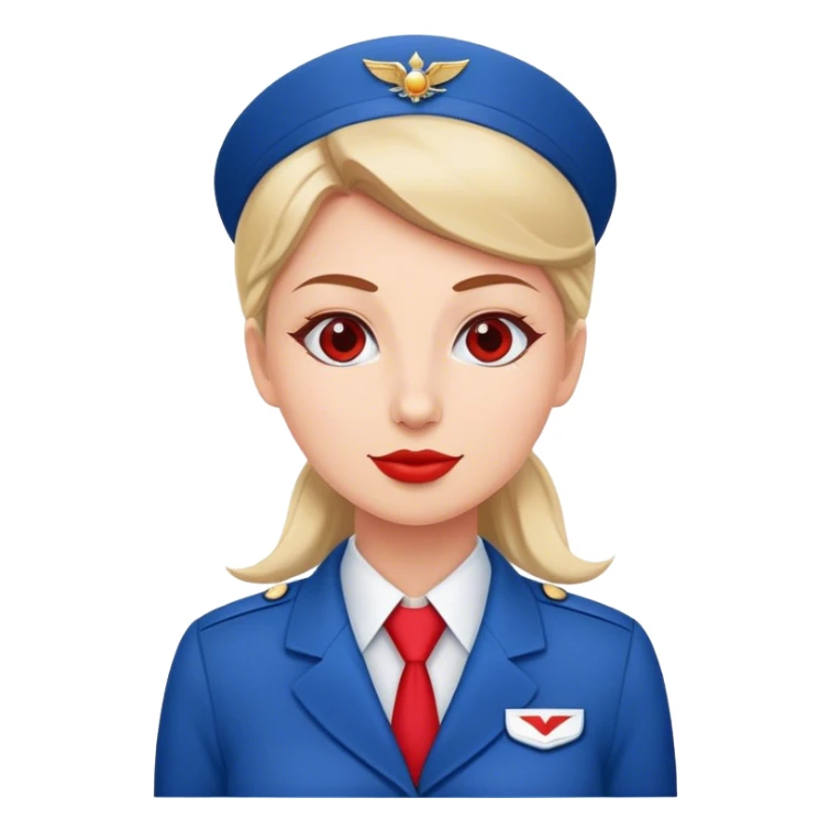 Azafata de avión vestida de rojo y azul sticker