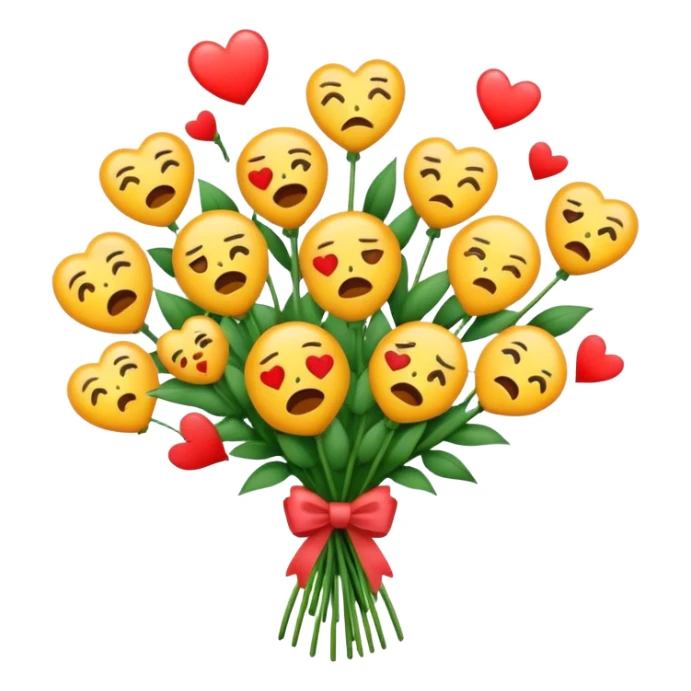 A bouquet of heartbroken emojis  sticker