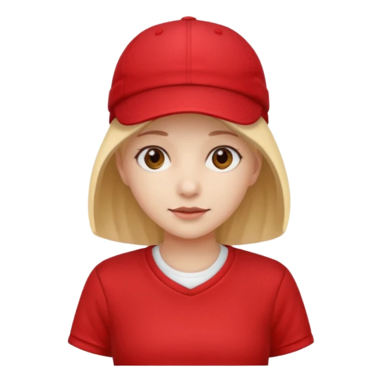 red tennis hat and red tshirt girl sticker