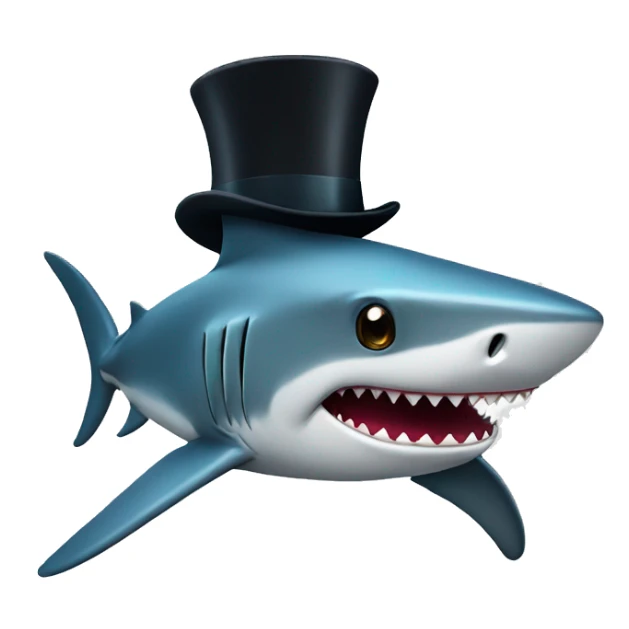 Shark with a top hat sticker