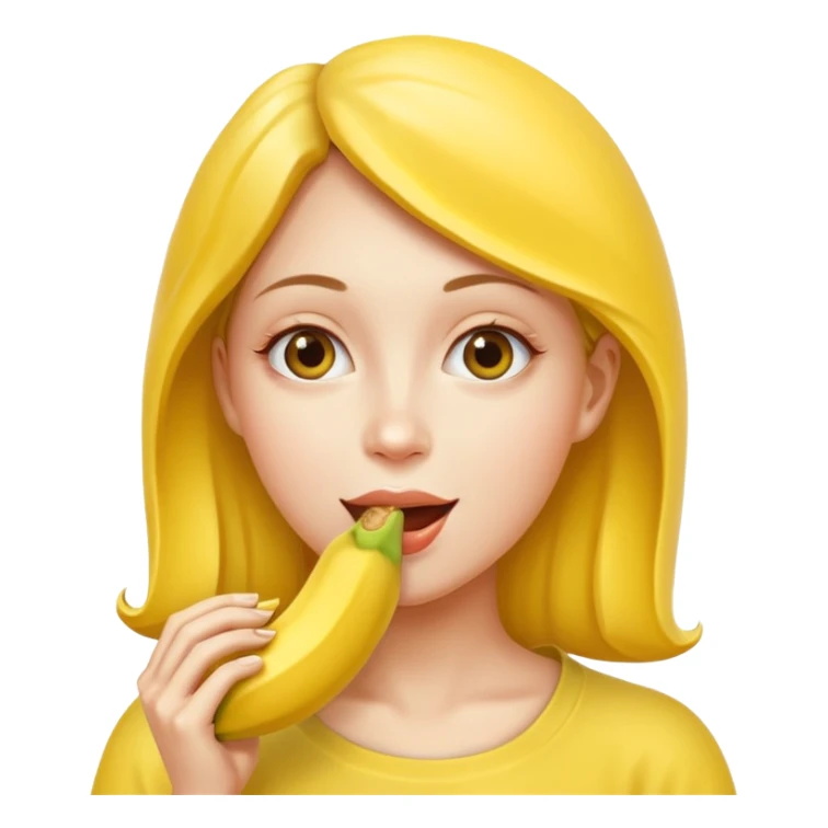 Frau isst Banane am Stück sticker