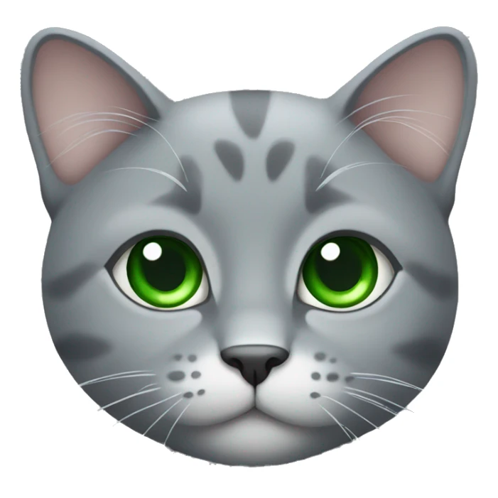 grey cat w bow green eyes sticker