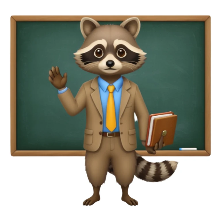 Racoon teacher full body near school board sticker