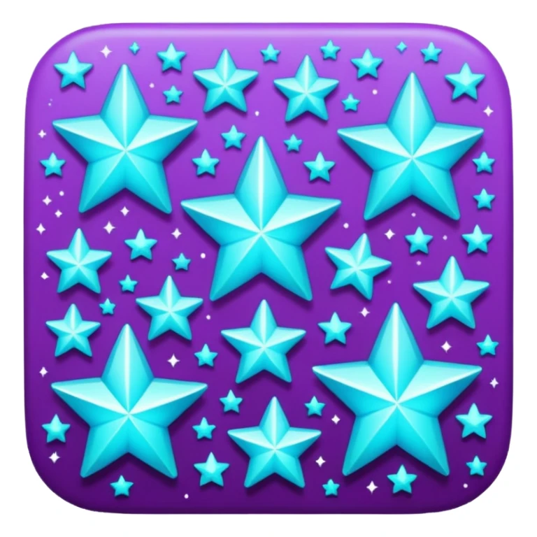 glitter purple and cian stars sticker