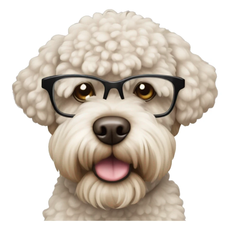 lagotto romagnolo beige dog with glasses  sticker