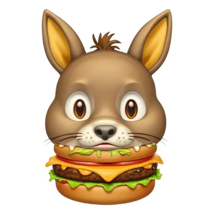 shit dripping of  donkey cat eating hamburgers sticker