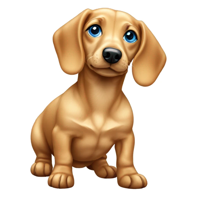 Blonde miniature weiner dog blue eyes puppy  sticker