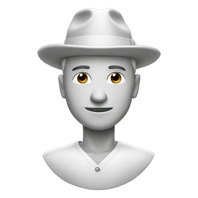 A guy wearing all white. His hat is pointy like a tree and is white  sticker