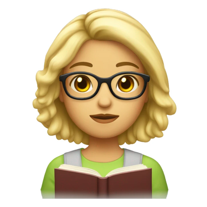Chica rubia pelo corto y lentes de lectura sticker