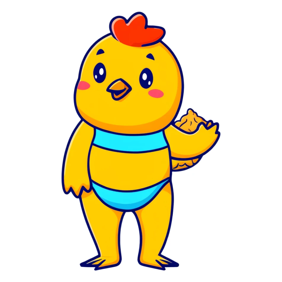chicken nugget wearing a swimsuit sticker
