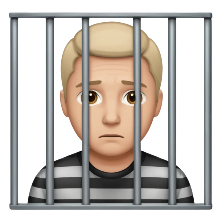 Jail emoji. A Person behind barrs sticker