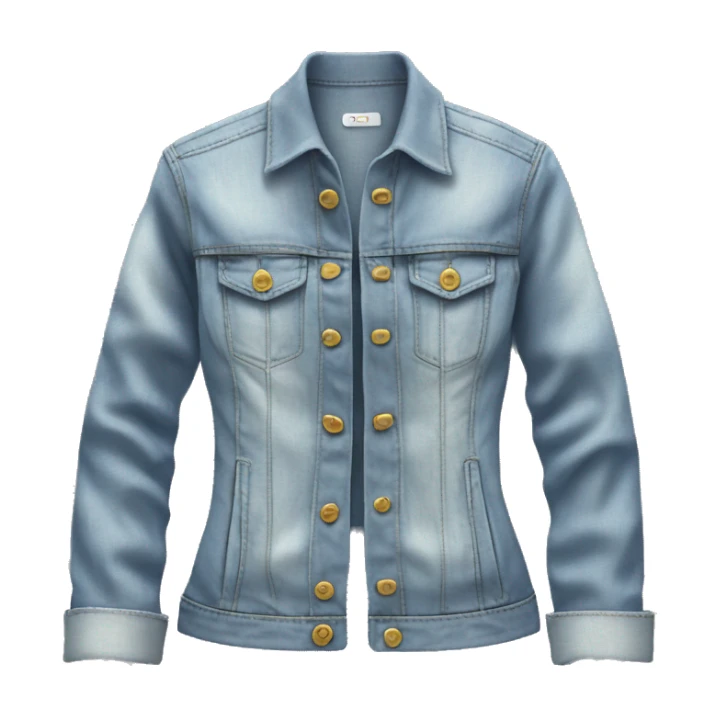 Hyper Realistic isolated open feminine light denim fashion jacket. sticker