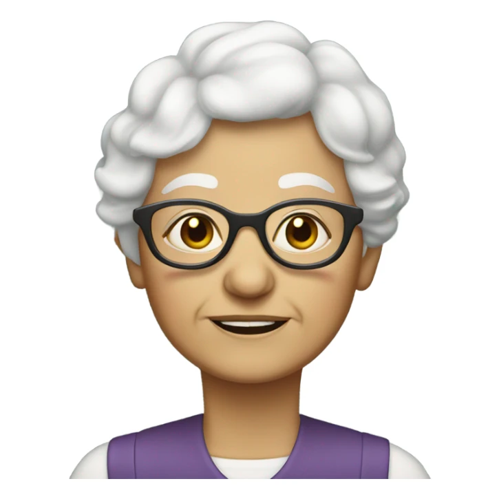 Little old lady with short white hair and big glasses sticker