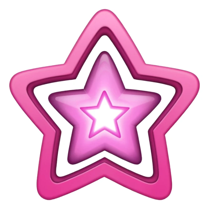 Pink Stars with inner with empty just side with pink boundry sticker