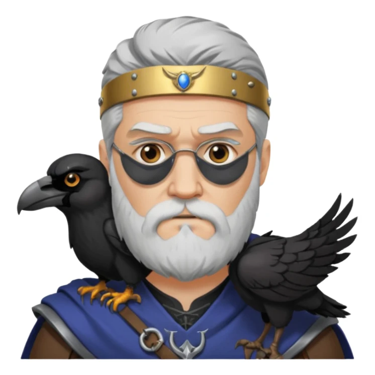 norse go dodin with eyepatch and raven on his shoulder sticker