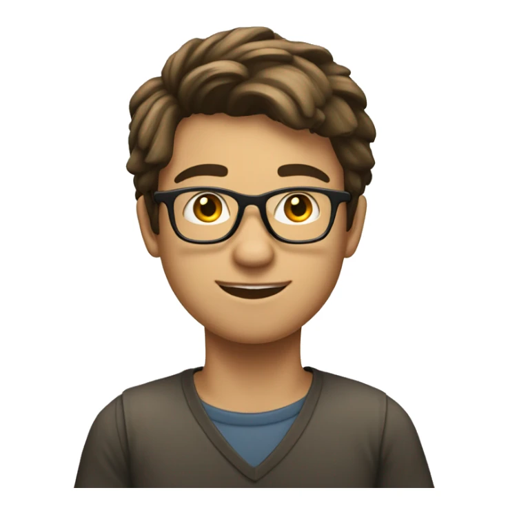 young man of about 20 years old, networker and trader with glasses sticker