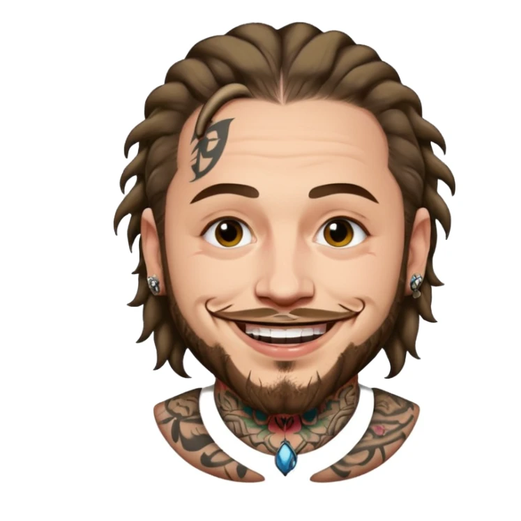 post malone absurdly amount of face tattoos sticker
