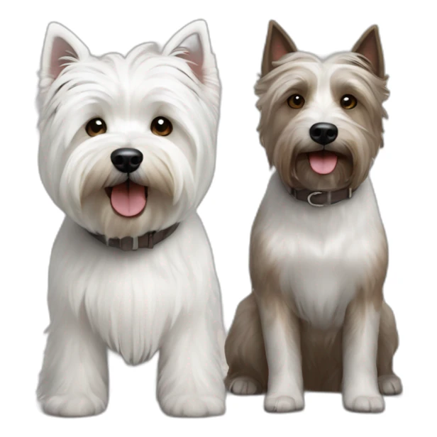West Highland White Terrier and brown gray boomer dog sticker