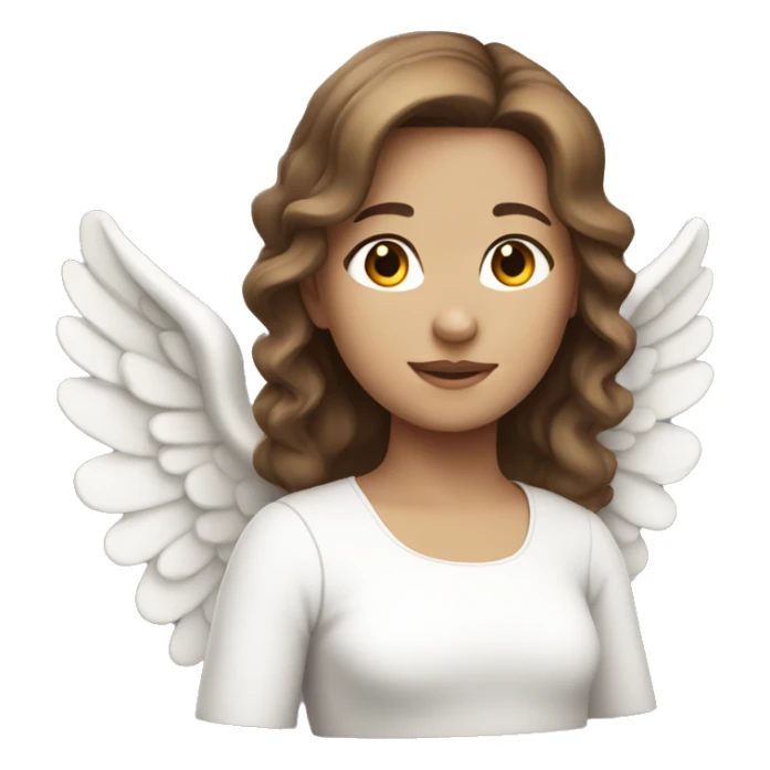 Girl Angel with brown hair and white skin sticker