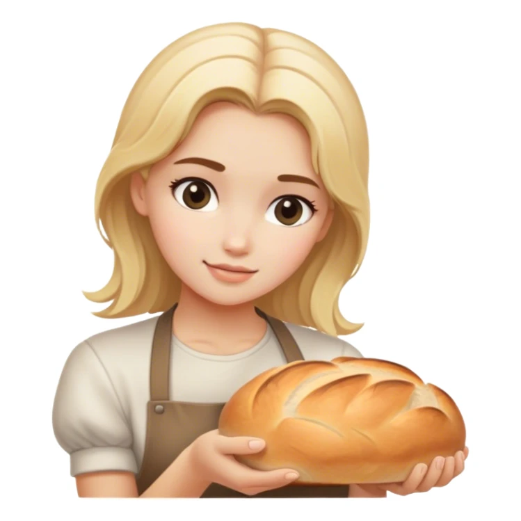 Blonde hair girl baking sourdough bread sticker