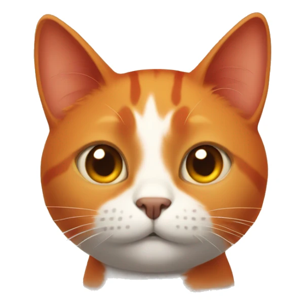 Red cat with short ears and orange eyes sticker