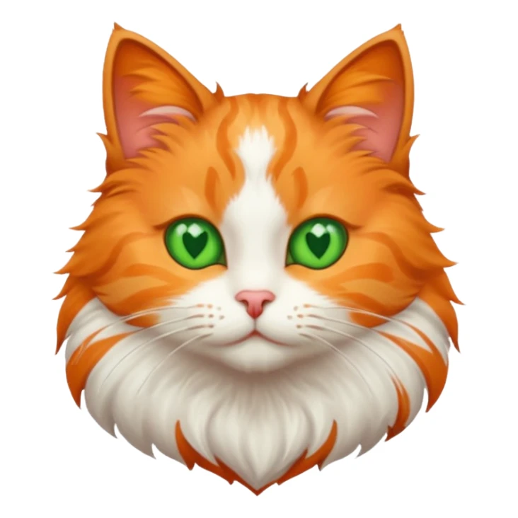 A cat with green eyes and a heart sticker