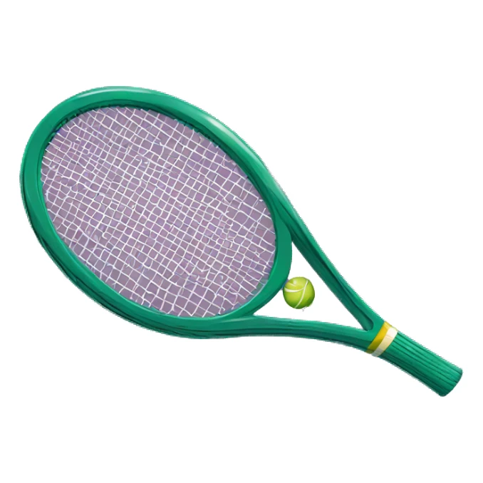 A tennis racquet with emerald diamonds on the racquet  sticker