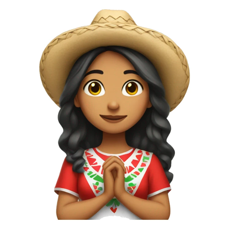 Mexican girl making a heart with her hands sticker