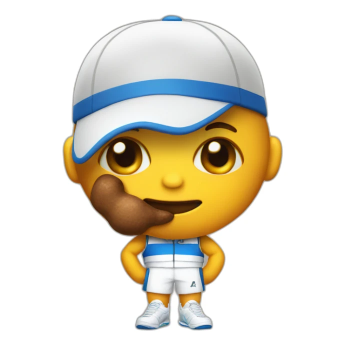 Poop emoji in tennis uniform sticker