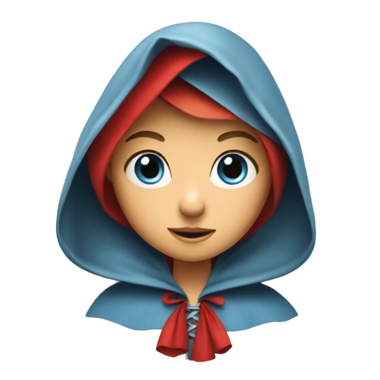 Little Red Riding Hood looks straight exact same emoji but with blue eyes sticker