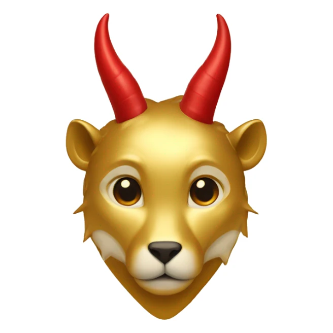 Gold heart with red horns and red tail sticker