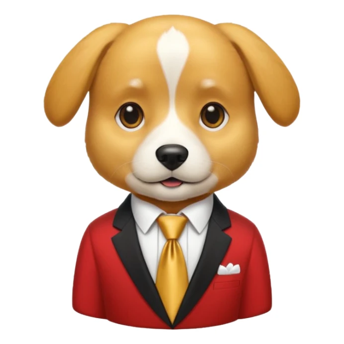 golden dog with white tie,red shirt sticker