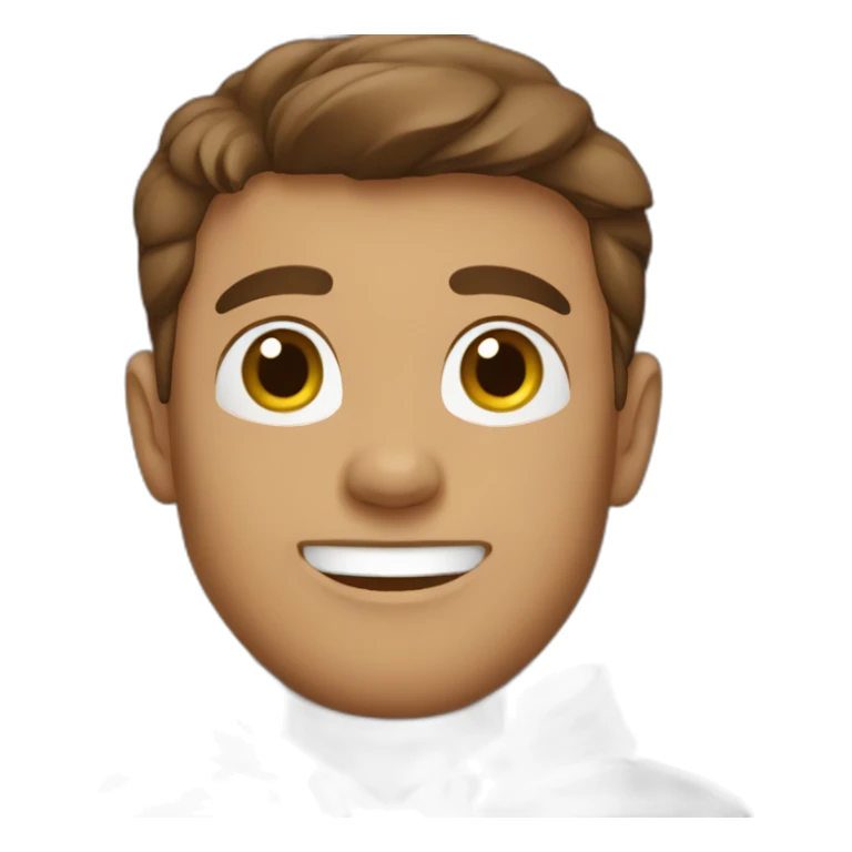 happy brown haired man wearing grey sweatshirt sticker