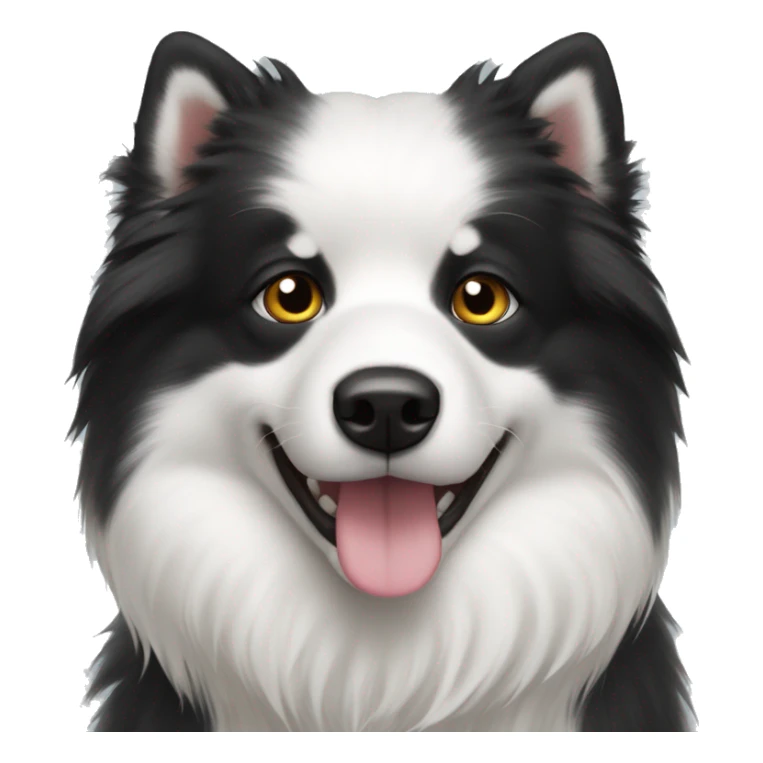 White and black American eskimo dog  sticker