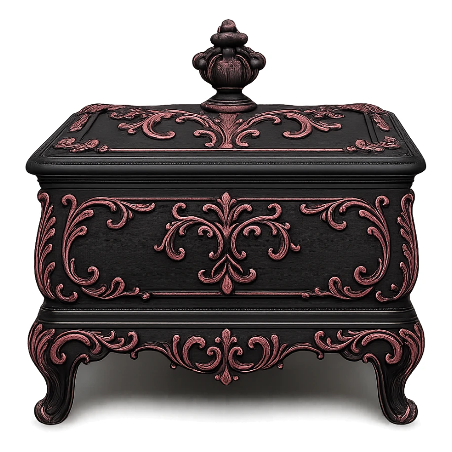 black and pink ornate jewelry box sticker