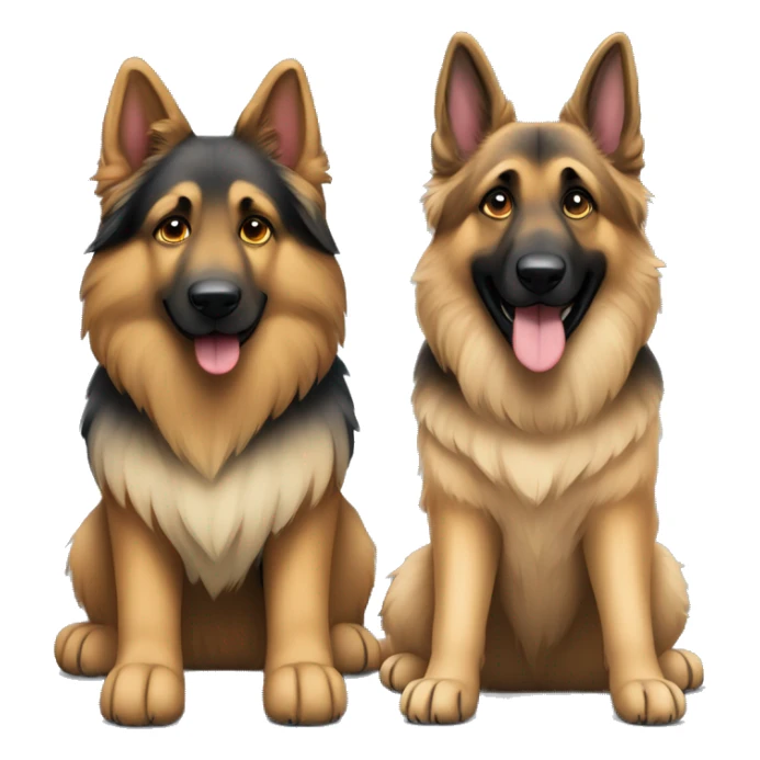 male long haired german shepherd sitting next to female shorter haired german shepherd sticker