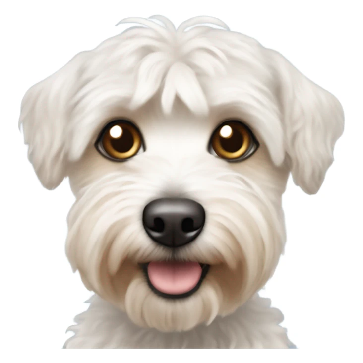 White yorkipoo with one blue eye one brown eye sticker
